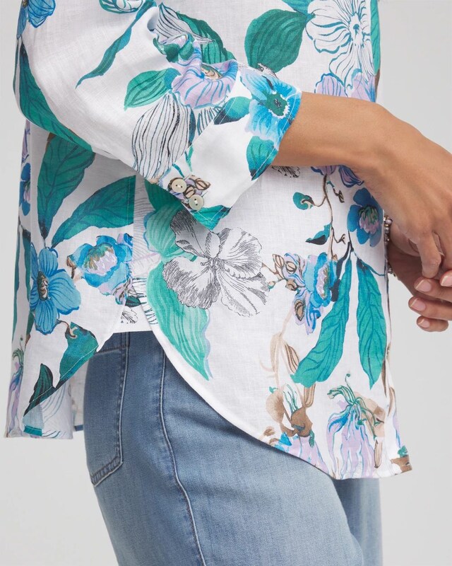 No Iron Floral Linen Shirt - image 4